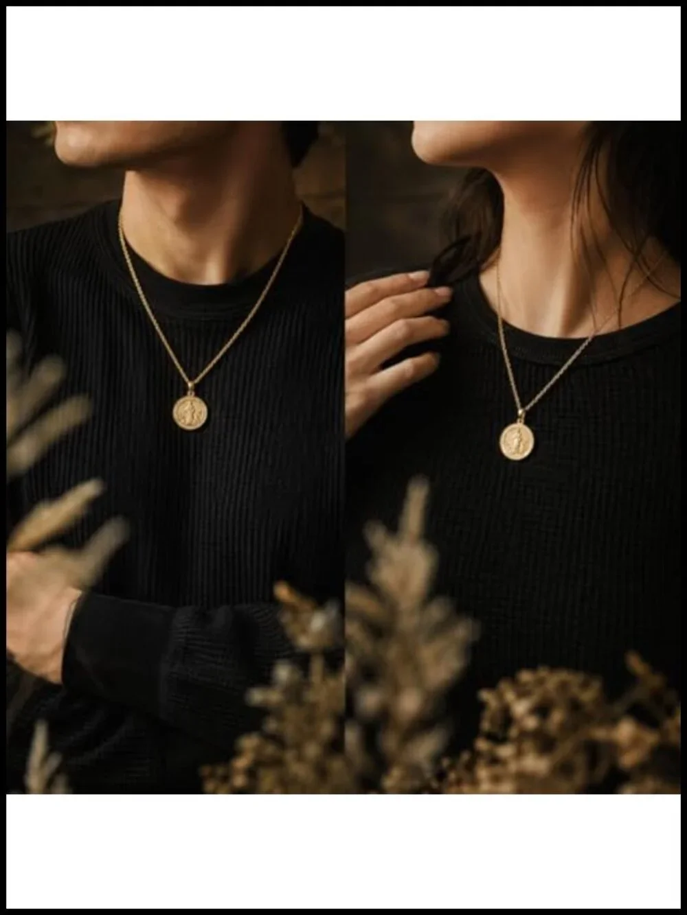 14K Gold Plated St Francis Medal Necklace Catholic Pendant for Men Women